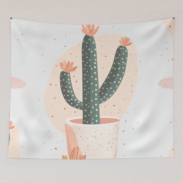 Item preview, Soothing Serenity: Minimalist Cactus Fresco Inspired by Rusticcore Abstractions designed and sold by Piotrek0001.