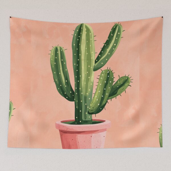 Item preview, Soothing Serenity: Minimalist Cactus Fresco Inspired by Rusticcore Abstractions designed and sold by Piotrek0001.