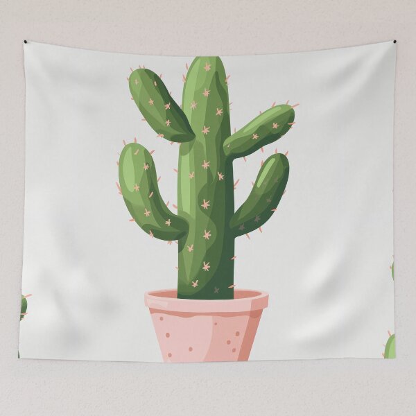 Item preview, Soothing Serenity: Minimalist Cactus Fresco Inspired by Rusticcore Abstractions designed and sold by Piotrek0001.