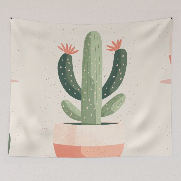 Item preview, Soothing Serenity: Minimalist Cactus Fresco Inspired by Rusticcore Abstractions designed and sold by Piotrek0001.