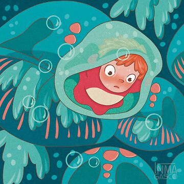 " Ponyo and bubbles" Sticker for Sale by InmaG | Redbubble