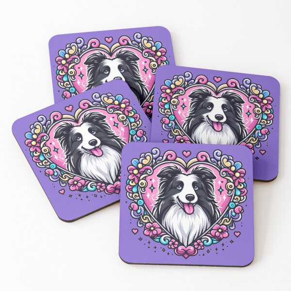 Item preview, Border Collie Black And White Dog smiley Heart Dog Valentine designed and sold by CoffeeIsATrip.