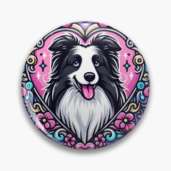 Item preview, Border Collie Black And White Dog smiley Heart Dog Valentine designed and sold by CoffeeIsATrip.