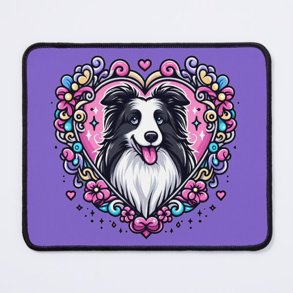 Item preview, Border Collie Black And White Dog smiley Heart Dog Valentine designed and sold by CoffeeIsATrip.