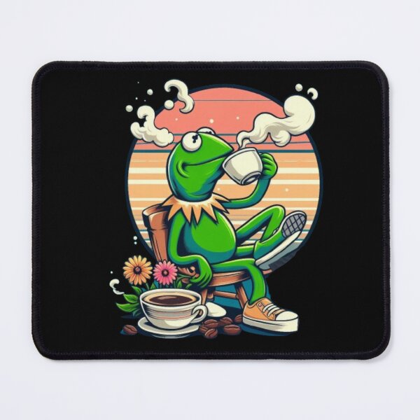 Item preview, "Kermit Sipping Tea gif". Funny Kermit sitting on a bench as he enjoys his coffee. designed and sold by Obinne.