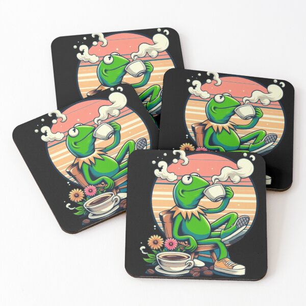 Item preview, "Kermit Sipping Tea gif". Funny Kermit sitting on a bench as he enjoys his coffee. designed and sold by Obinne.