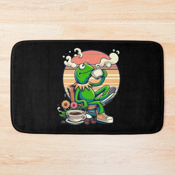 Item preview, "Kermit Sipping Tea gif". Funny Kermit sitting on a bench as he enjoys his coffee. designed and sold by Obinne.