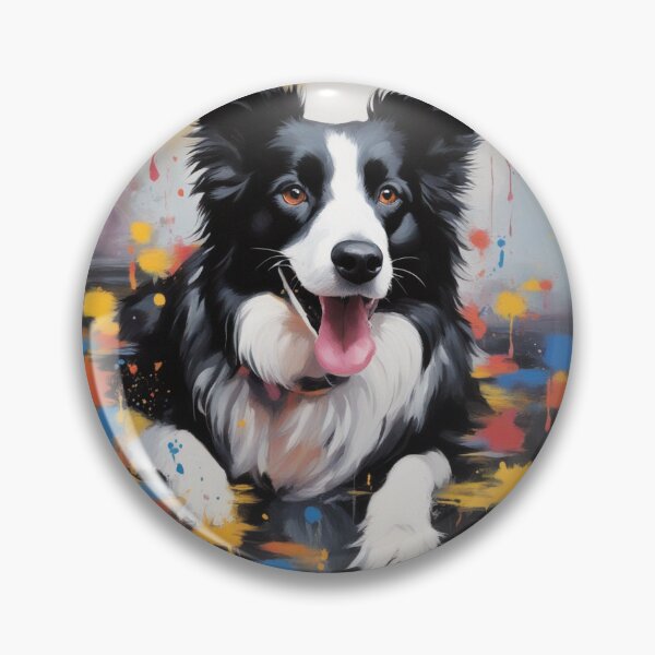 Item preview, border collie black and white art painting dog designed and sold by PetArt  ⭐⭐⭐⭐⭐.