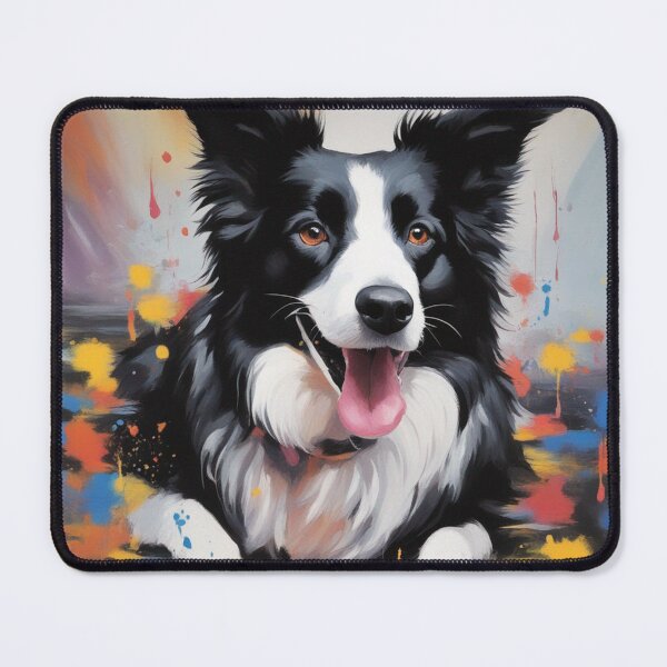 Item preview, border collie black and white art painting dog designed and sold by PetArt ⭐⭐⭐⭐⭐.