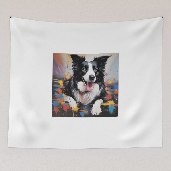 Item preview, border collie black and white art painting dog designed and sold by PetArt  ⭐⭐⭐⭐⭐.