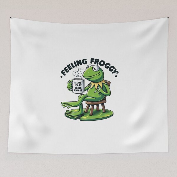 Item preview, "funny Kermit sipping tea". Felling froggy frog lovers designed and sold by Obinne.