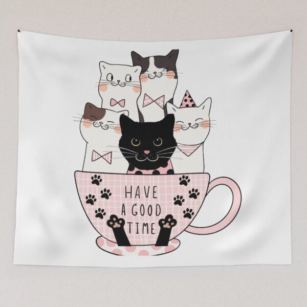 Item preview, Cute cats in coffee cup have a good time  designed and sold by kozlebozle007.