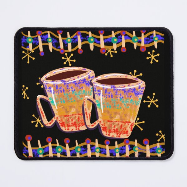 Item preview, Coffee Cups Modern Folk Art Whimsical Style by Cherie(c)2024 designed and sold by CheriesArt.