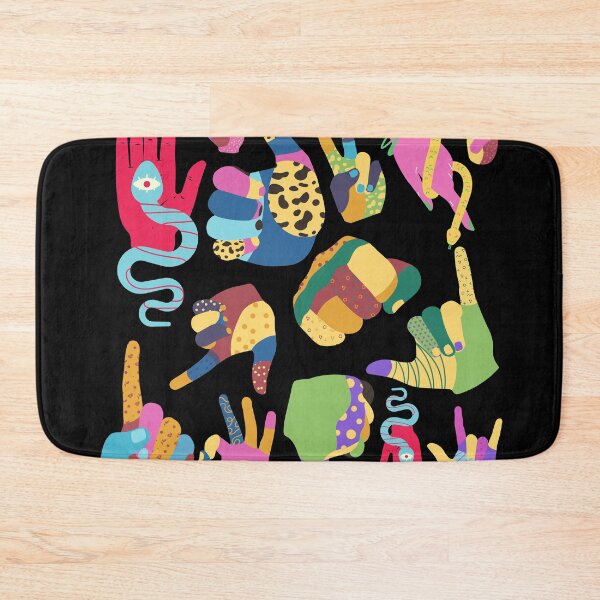 Item preview, colorful hands on a black background designed and sold by Vilemo.
