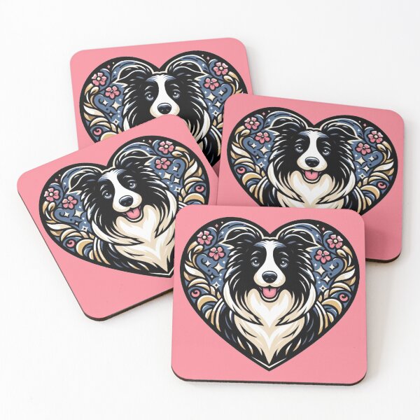 Item preview, Border Collie Black And White Dog smiley Valentine's Day Flowers designed and sold by CoffeeIsATrip.