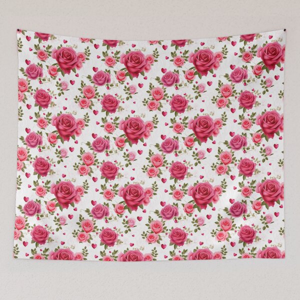 Item preview, Roses and hearts on a white background designed and sold by GabbyKI261.