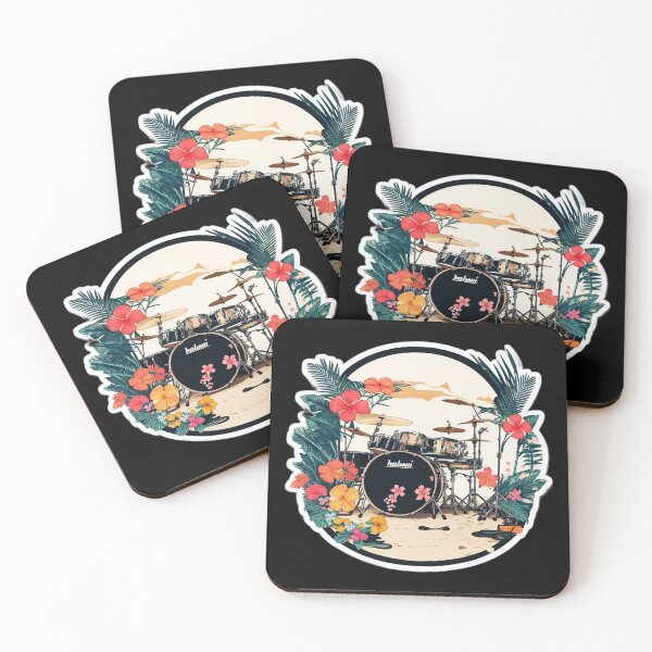 Item preview, Drum Set on a Beach for all Music and Summer Lovers designed and sold by NautiChic.