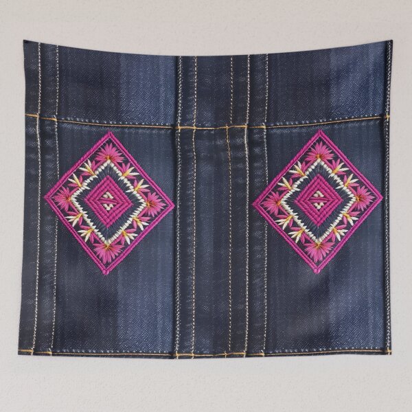 Item preview, Jeans clothes, fuchsia embroidered  jeans 8 designed and sold by Kader101.