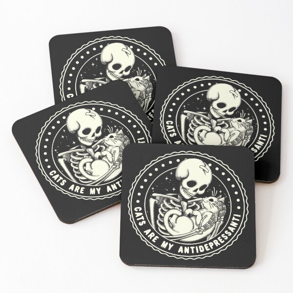 Item preview, Cats Are My Antidepressant! Funny Skeleton by Tobe Fonseca designed and sold by Tobe Fonseca®.