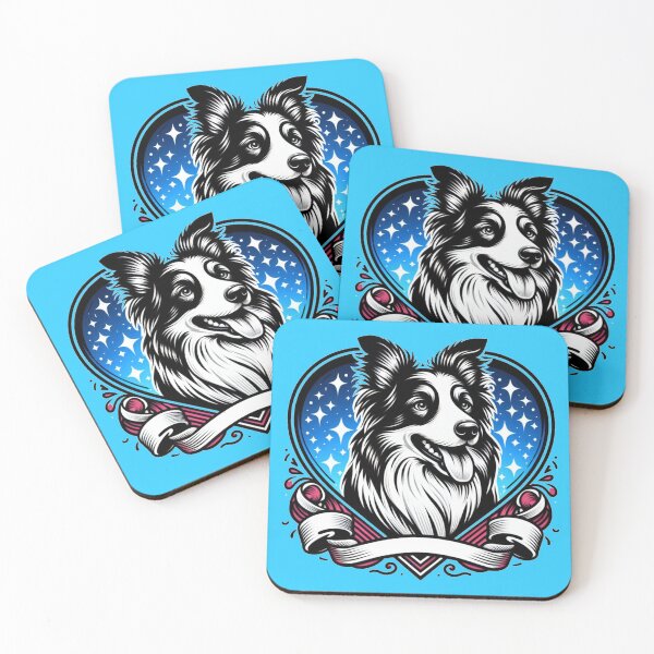 Item preview, Border Collie Black And White Prick Eared Herding Dog Stars designed and sold by CoffeeIsATrip.
