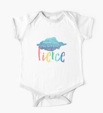 Though She Be But Little, She Is Fierce. Short Sleeve Baby One-Piece