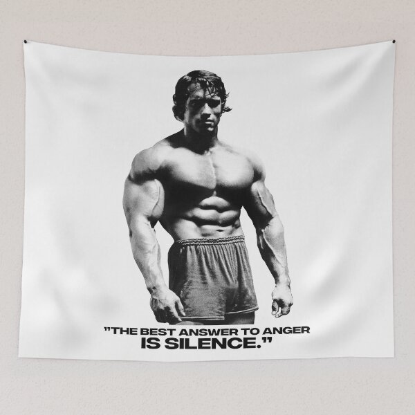 Item preview, Stoic Quote ”The best answer to anger is silence.” Arnold Schwarzenegger fan art designed and sold by HuzaifaNaveedh.