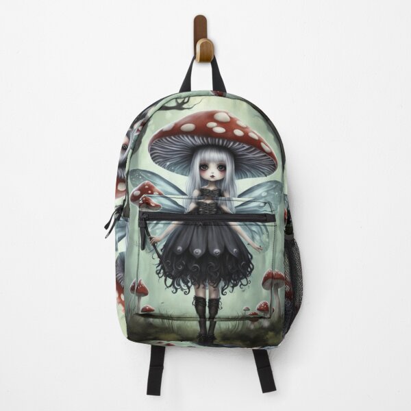 Item preview, Gothic White-Haired Mushroom Fairy Holding a Mushroom designed and sold by CailaStyle.