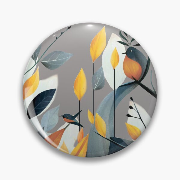 Item preview, abstraction. Minimalist art. Geometry. forest. Bright multi-colored leaves. Fruit. Bright birds. designed and sold by MagelliShop.