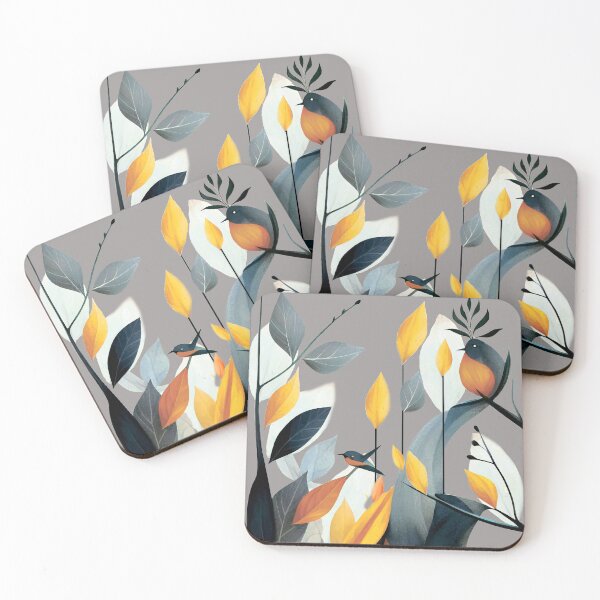 Item preview, abstraction. Minimalist art. Geometry. forest. Bright multi-colored leaves. Fruit. Bright birds. designed and sold by MagelliShop.