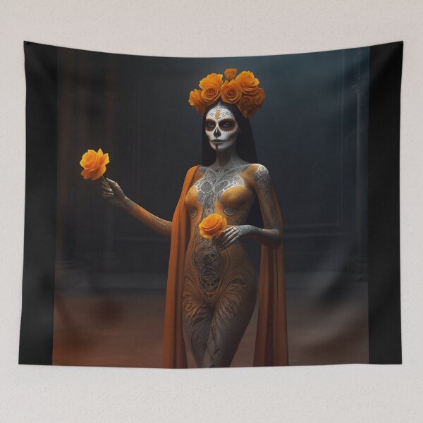 Item preview, Elegant gorgeous La Calavera Catrina, Lady of the afterlife, the Elegant Skull designed and sold by Fantasymachine.