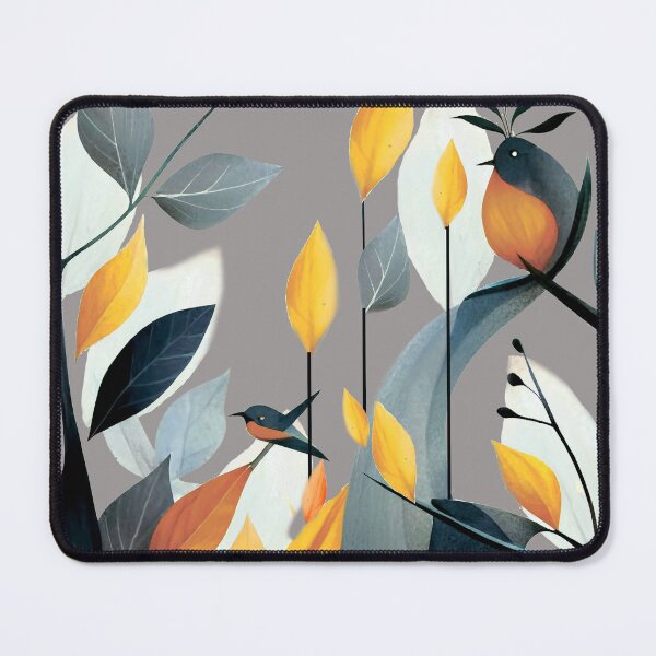 Item preview, abstraction. Minimalist art. Geometry. forest. Bright multi-colored leaves. Fruit. Bright birds. designed and sold by MagelliShop.