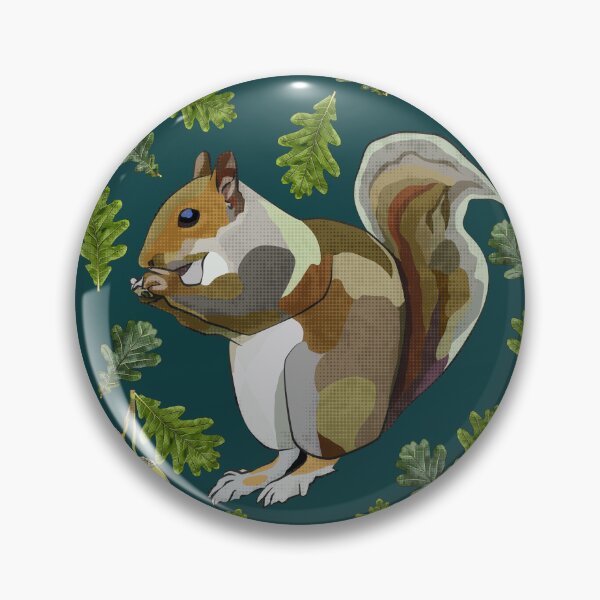 Item preview, Squirrel with Oak Leaves Acorns by BeeFoxTree (Moody) designed and sold by BeeFoxTree.