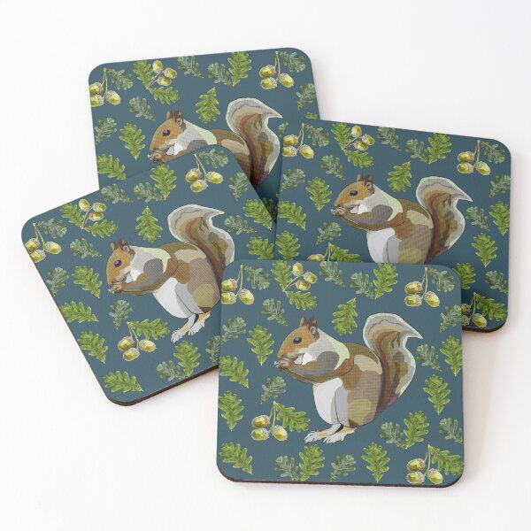 Item preview, Squirrel with Oak Leaves Acorns by BeeFoxTree (Evening) designed and sold by BeeFoxTree.