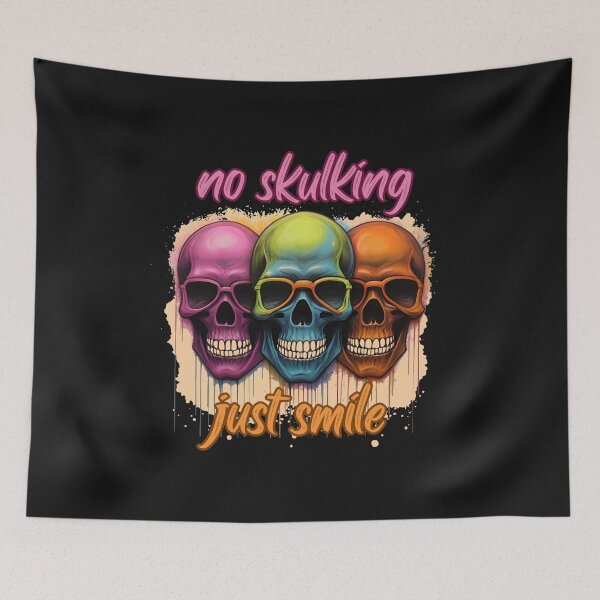 Item preview, no sulking smiley skulls designed and sold by aledfychan.