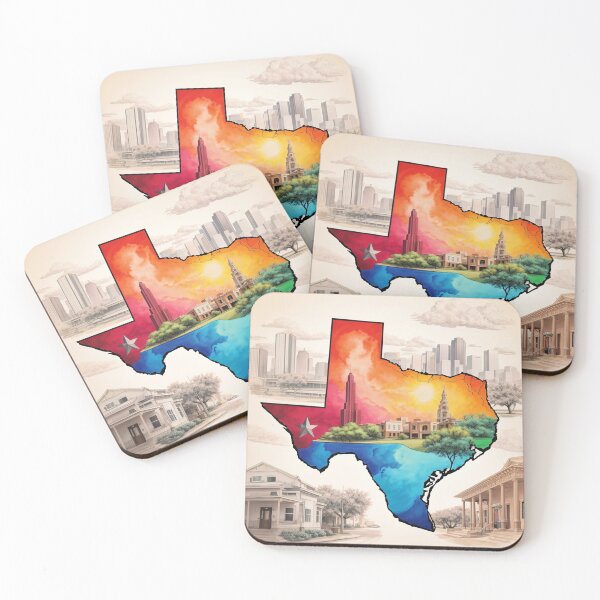 Item preview, A map of texas with a colorful painting of a city designed and sold by johndesign88.
