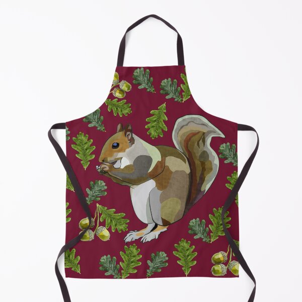 Item preview, Squirrel with Oak Leaves Acorns by BeeFoxTree (Crimson) designed and sold by BeeFoxTree.