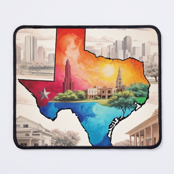 Item preview, A map of texas with a colorful painting of a city designed and sold by johndesign88.