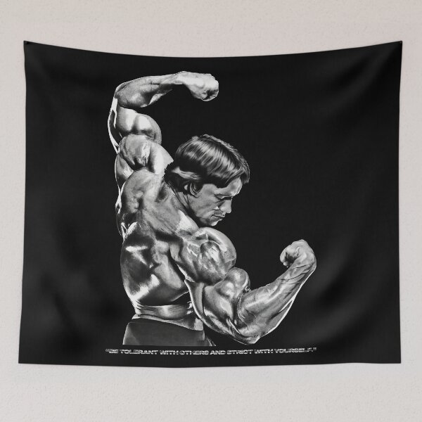 Item preview, Stoic Quote “Be tolerant with others and strict with yourself.” Arnold Schwarzenegger fan art designed and sold by HuzaifaNaveedh.