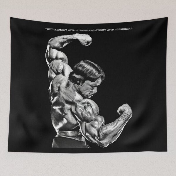 Item preview, Stoic Quote “Be tolerant with others and strict with yourself.” Arnold Schwarzenegger fan art designed and sold by HuzaifaNaveedh.