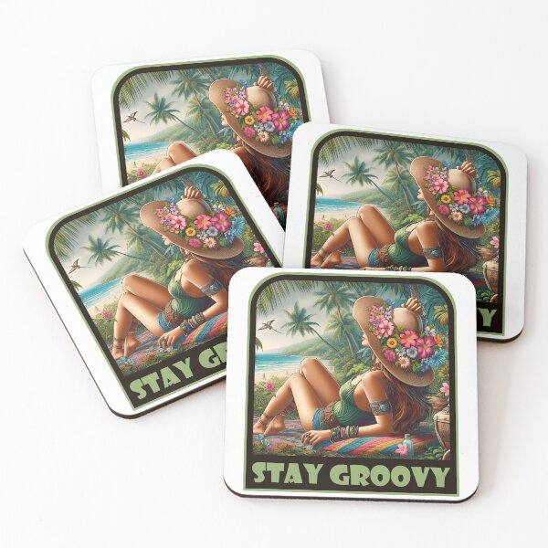 Item preview, Tropical Paradise - 1960's Hippie Flower Child Enjoying Sun designed and sold by TKsTees.