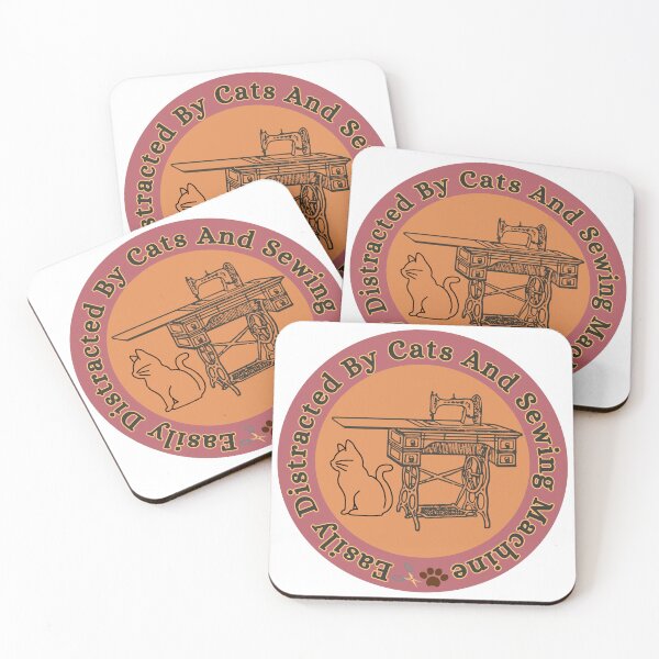 Item preview, Easily Distracted By Cats And Sewing Machine designed and sold by Wiss2Arts.