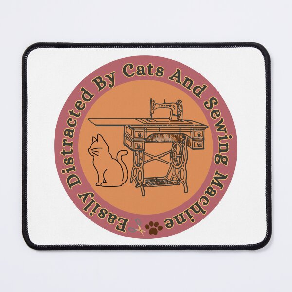 Item preview, Easily Distracted By Cats And Sewing Machine designed and sold by Wiss2Arts.