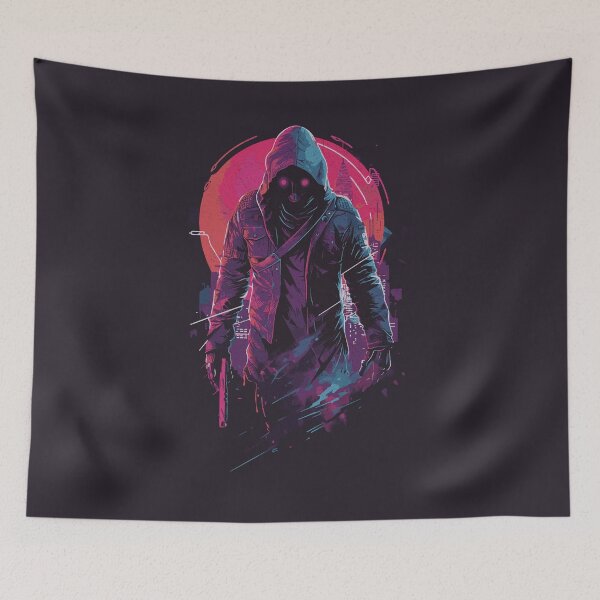 Item preview, Neon Enforcer: Cyberpunk Vigilante Graphic designed and sold by Sir Meow Meow.