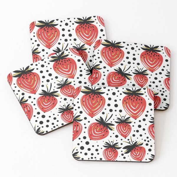 Item preview, Strawberry Splash: Artistic Berries on Polka Dot Field designed and sold by ColorfulVanilla.