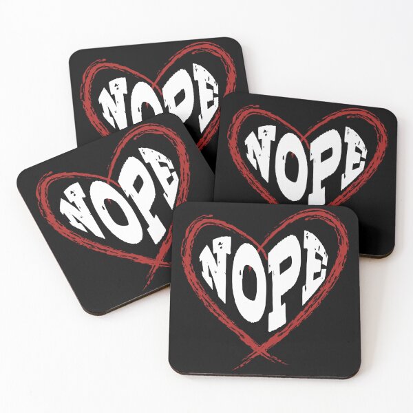 Item preview, White Nope No Love Anti-Valentine Heart Shape designed and sold by adlibmaria.