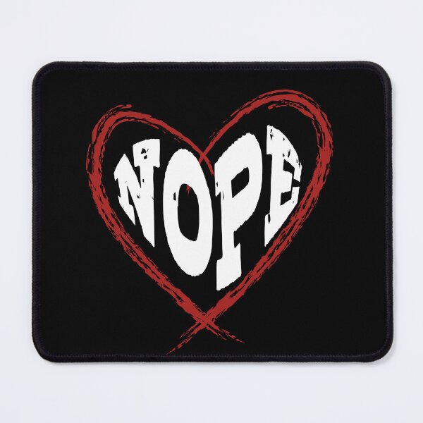 Item preview, White Nope No Love Anti-Valentine Heart Shape designed and sold by adlibmaria.