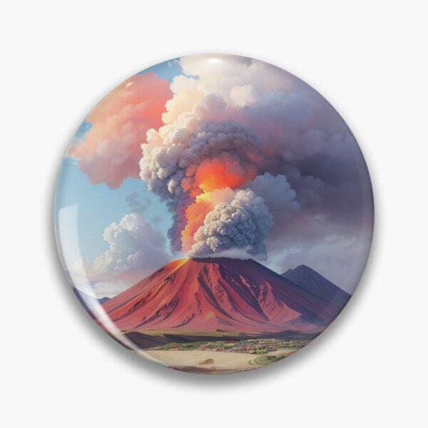 Item preview, A volcano erupting over a beach with krakatoa in the background designed and sold by johndesign88.
