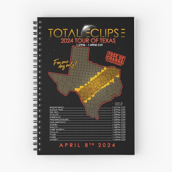 Item preview, Total Solar Eclipse April 8th 2024 Poster - Tour of Texas designed and sold by Nerd Shizzle.
