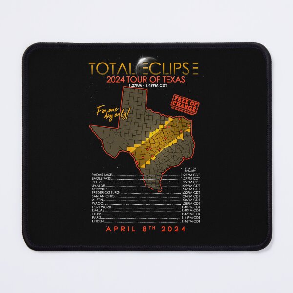 Item preview, Total Solar Eclipse April 8th 2024 Poster - Tour of Texas designed and sold by Nerd Shizzle.