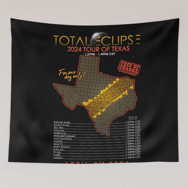 Item preview, Total Solar Eclipse April 8th 2024 Poster - Tour of Texas designed and sold by Nerd Shizzle.